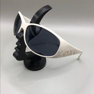 Xoxo y2k vintage logo cream sunglasses oval.